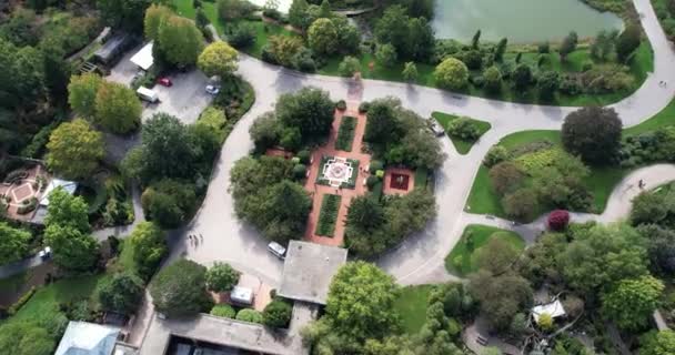 Drone Shot Circle Garden Chicago Botanical Garden Glencoe Ηπα Πηγές — Αρχείο Βίντεο