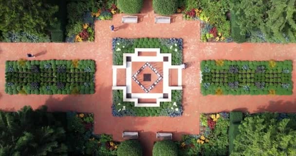Chicago Botanik Bahçesi Glencoe Usa Fountains Flowers Peyzaj Daki Yüksek — Stok video