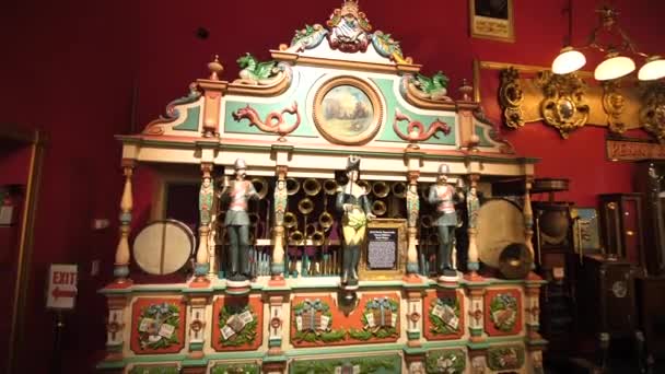 Grand Military Band Organ Memorabilia Van Het Luna Park Mechanische — Stockvideo