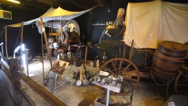 Történelmi Járművek 1840 Évektől Húzott Carriage Amerikai Vadnyugatról — Stock videók