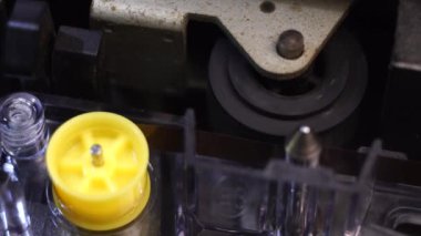 Player 'daki Ses Kaseti, Makro Yakın Çekim, Öncü Dönen Tekerlek 4k