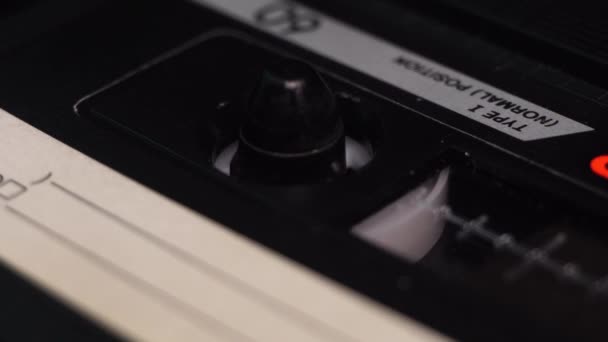 Vintage Player Macro Close Içerisinde Ses Teybi Kaydı Ekleme Oynatma Stok Video