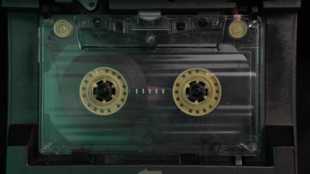 Het Afspelen Van Audio Cassette Tape Tot Het Einde Het — Stockvideo