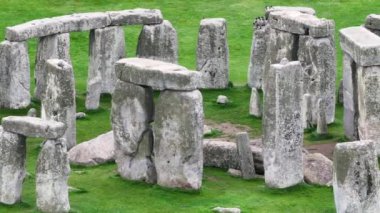 Stonehenge, İngiltere. Tarih Öncesi Taş Yapının Hava Görüntüsü, UNESCO Dünya Mirası Alanı