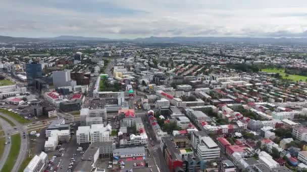레이캬비크 아이슬란드 사무실 4K의 무인비행기 — 비디오