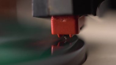 Kristal Gramofon İğnesi Yeşil Vinil Kaydı, Vintage Ses Ekipmanı ve Medya, Makro Kapatma 4K