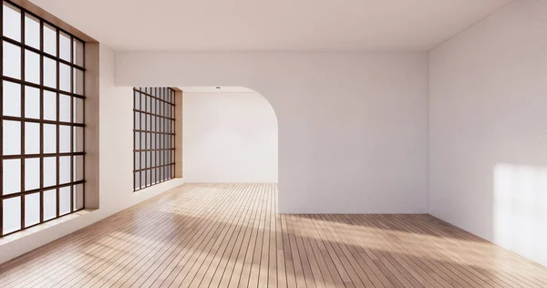 Jepang Gaya Big Ruang Tamu Ruang Mewah Gaya Japandi Dekorasi — Stok Foto