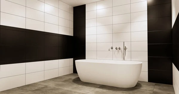 Granito Azulejos Blanco Negro Diseño Pared Habitación Estilo Moderno Visualización — Foto de Stock