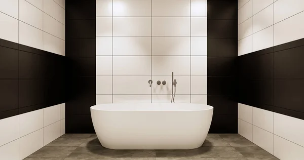 Granito Azulejos Blanco Negro Diseño Pared Habitación Estilo Moderno Visualización —  Fotos de Stock