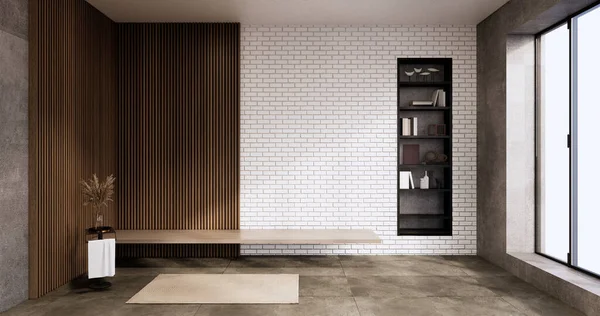 Rak Kabinet Ruang Interior Loft Desain Minimal Render — Stok Foto