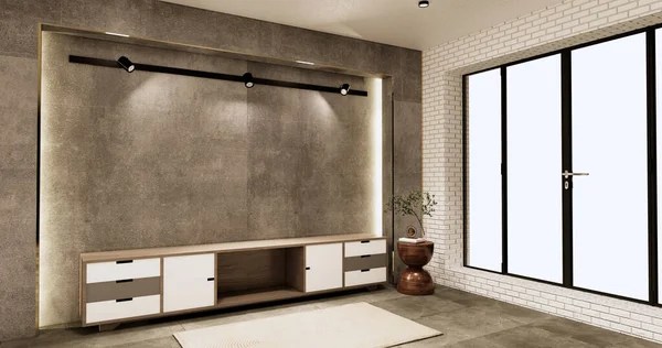 Cabinet Loft Interior Room Minimal Designs Rendering — Stock Photo, Image