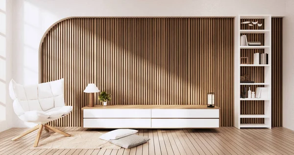 Muji Stil Leeres Holzzimmer Reinigung Japandi Raumausstattung Rendering — Stockfoto