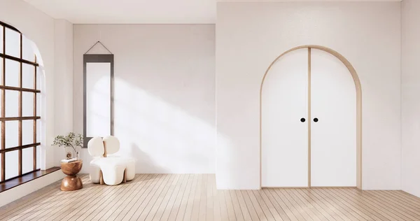 無地式 空の木部屋 掃除ジャパニ室内 3Dレンダリング — ストック写真