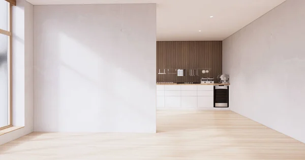 モックアップキッチンルーム日本スタイル 白い壁のモックアップ — ストック写真