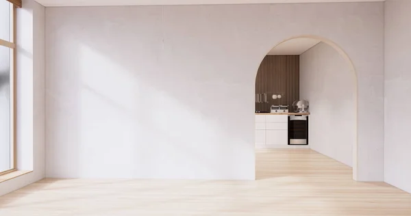 モックアップキッチンルーム日本スタイル 白い壁のモックアップ — ストック写真