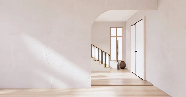 stock image Muji style, Empty wooden room,Cleaning japandi room interior.