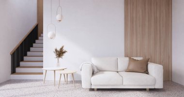 Oturma odasındaki koltuk boş Japon tarzı.