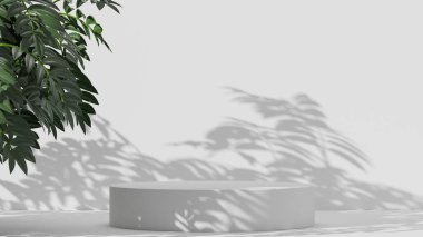 Boş podyum Boş ürün rafı ayakta duruyor.