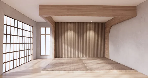 Muji Styl Prázdný Dřevěný Pokoj Úklid Interiéru Pokoje Japandi — Stock fotografie