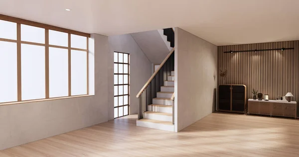 Muji Estilo Habitación Madera Vacía Limpieza Interior Habitación Japandi —  Fotos de Stock