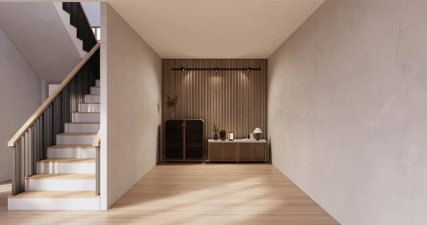 Muji Tarzı Boş Ahşap Oda Japon Odasının Içini Temizlemek — Stok fotoğraf