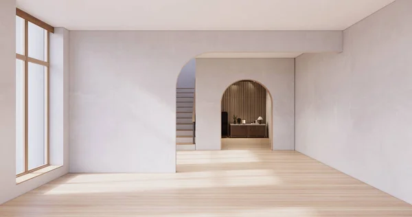 Muji Styl Prázdný Dřevěný Pokoj Úklid Interiéru Pokoje Japandi — Stock fotografie