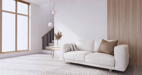 客厅里的沙发扶手椅空荡荡的日本风格 — 图库照片