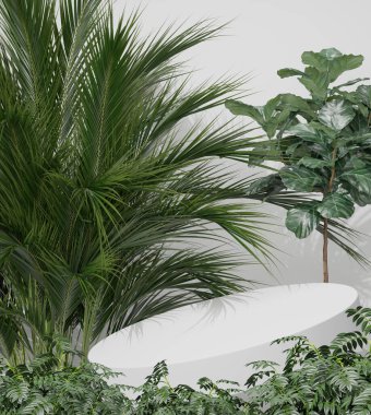 Boş podyum Boş ürün rafı ayakta duruyor.