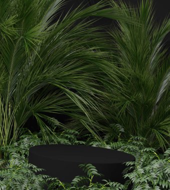 siyah boş podyum boş ürün rafı ayakta duran arkaplan.