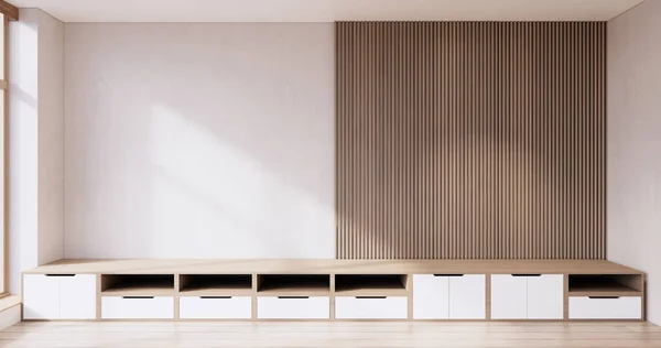 Idea Box Étagères Murales Sur Style Minimaliste Salon Japandi Design — Photo