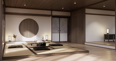 minimal living room japandi style design, .