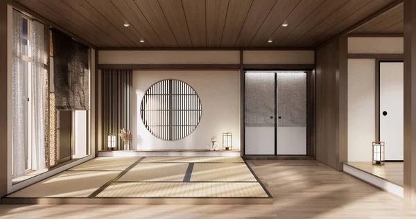 Muji Stil Leere Holzzimmer Reinigung Japandi Raum Innenraum — Stockfoto