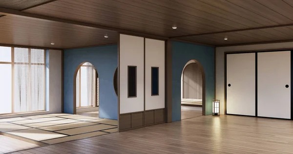 Minimal Living Room Japandi Style Design — Stock Photo, Image