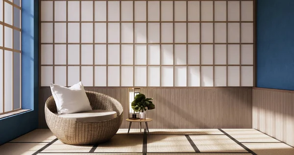 Minimalist interior ,Sofa furniture and plants, modern blue sky room design.