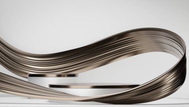 Abstract Podium minimal geometric white and gold