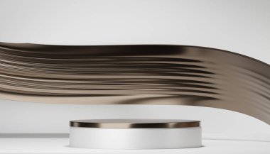 Abstract Podium minimal geometric white and gold