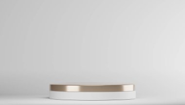 Abstract Podium minimal geometric white and gold