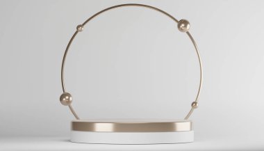 Abstract Podium minimal geometric white and gold