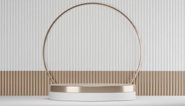 Abstract Podium minimal geometric white and gold