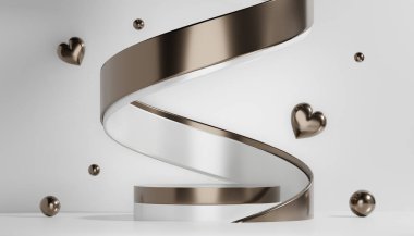 Abstract Podium minimal geometric white and gold