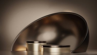 Gold stage podium decoration suitable for products.