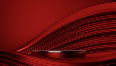 3D üretim için uygun kırmızı sahne podyumu dekorasyonu