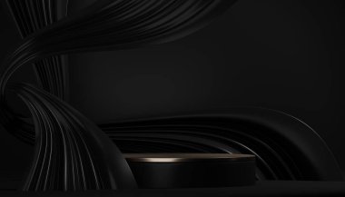 uygun 3D dekorasyon ürünleri için siyah sahne podyumu