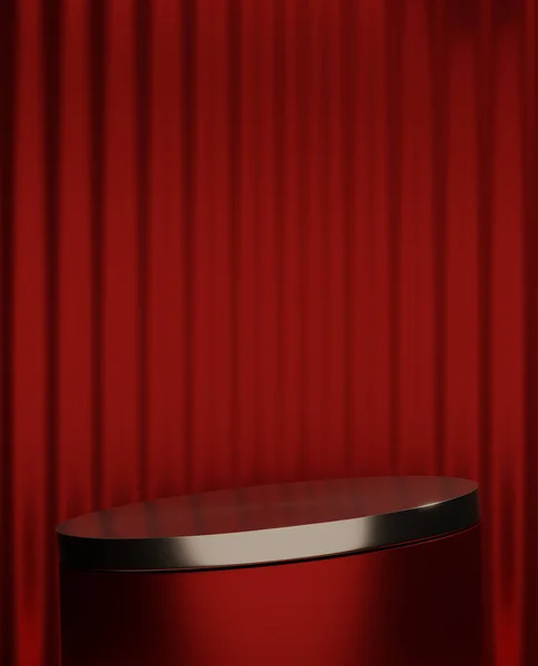 製品表示のための赤い表彰台最小幾何学的なデザイン — ストック写真