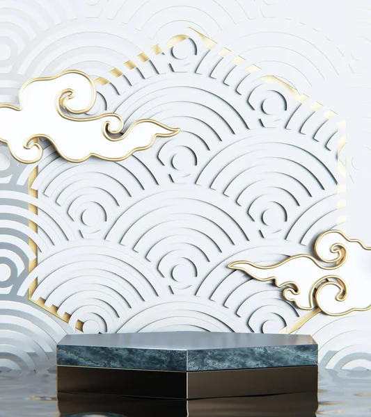 背景花崗岩白の化粧品のための白い花崗岩ローマの表彰台 — ストック写真