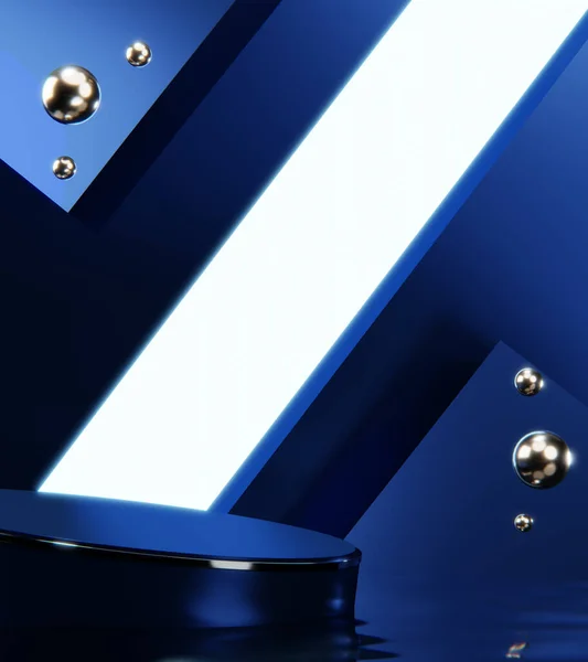 ブルーアブストラクト幾何学的背景 日本の表彰台スタイルブルーコンセプト — ストック写真