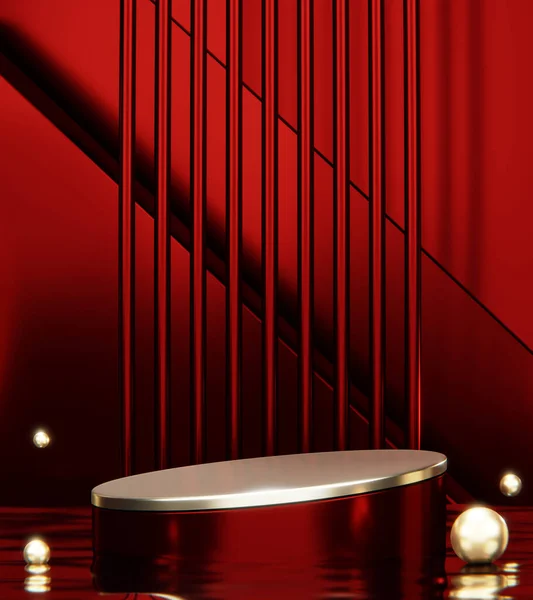 製品に適した中国レッドステージ表彰台の装飾 — ストック写真