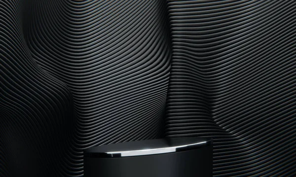 Fashion Product Background Stand Black Podium Display Blank Backdrops — ストック写真