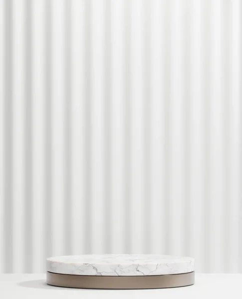 Wit Graniet Romeins Podium Wit Voor Cosmetisch Product Achtergrond Graniet — Stockfoto
