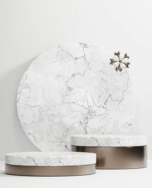 Vit Granit Romersk Podium Vit För Kosmetisk Produkt Bakgrund Granit — Stockfoto
